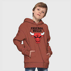 Толстовка оверсайз детская Chicago Bulls, цвет: кирпичный — фото 2