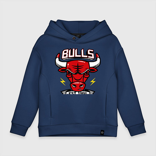 Детское худи оверсайз Chicago Bulls est. 1966 / Тёмно-синий – фото 1