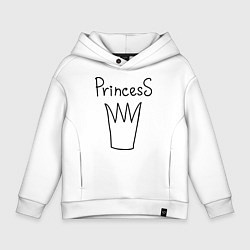 Толстовка оверсайз детская PrincesS picture, цвет: белый