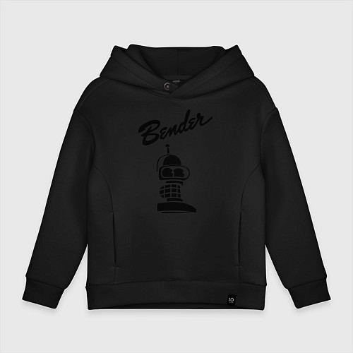 Детское худи оверсайз Bender monochrome / Черный – фото 1