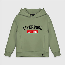 Толстовка оверсайз детская FC Liverpool Est. 1892, цвет: авокадо