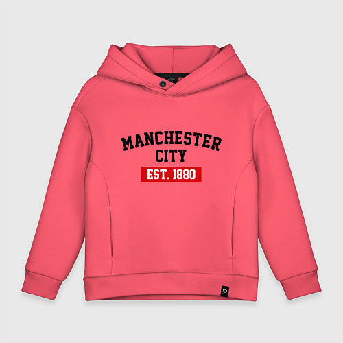 Детское худи оверсайз FC Manchester City Est. 1880 / Коралловый – фото 1