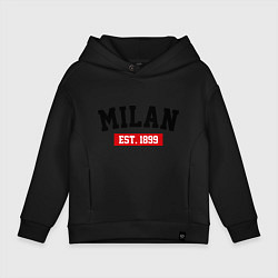 Толстовка оверсайз детская FC Milan Est. 1899, цвет: черный