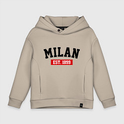 Толстовка оверсайз детская FC Milan Est. 1899, цвет: миндальный