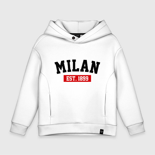 Детское худи оверсайз FC Milan Est. 1899 / Белый – фото 1