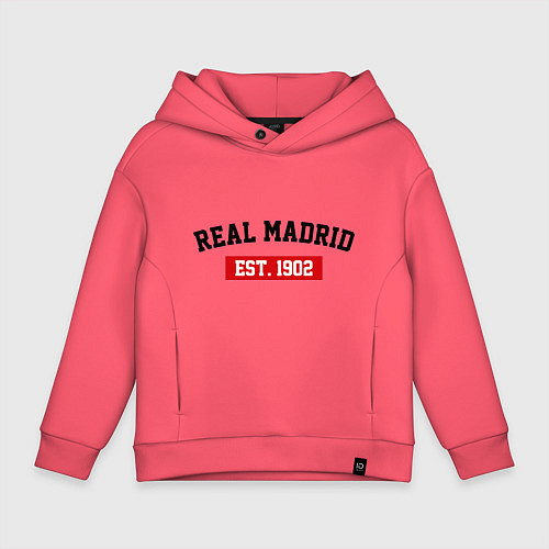 Детское худи оверсайз FC Real Madrid Est. 1902 / Коралловый – фото 1