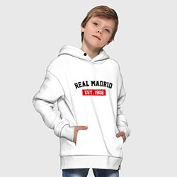 Толстовка оверсайз детская FC Real Madrid Est. 1902, цвет: белый — фото 2