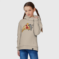 Толстовка оверсайз детская Кусочек пиццы парная, цвет: миндальный — фото 2