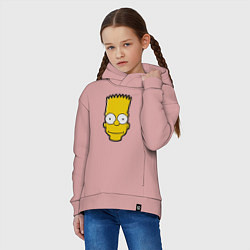 Толстовка оверсайз детская Довольный Барт, цвет: пыльно-розовый — фото 2