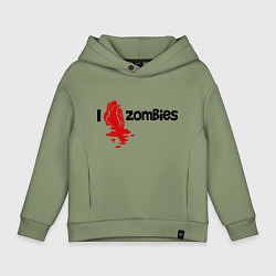 Детское худи оверсайз I love zombies