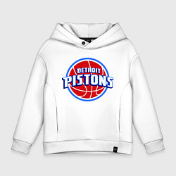 Толстовка оверсайз детская Detroit Pistons - logo, цвет: белый