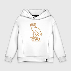 Толстовка оверсайз детская OVO Owl, цвет: белый