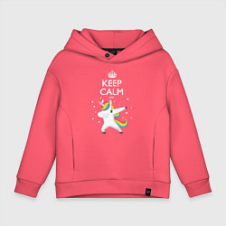 Детское худи оверсайз Keep Calm & Dab Unicorn