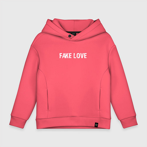 Детское худи оверсайз FAKE LOVE / Коралловый – фото 1