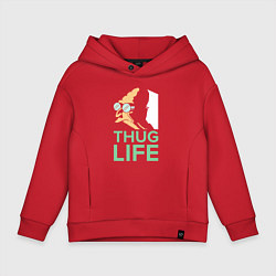 Толстовка оверсайз детская Zoidberg: Thug Life, цвет: красный