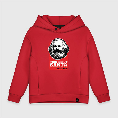 Детское худи оверсайз Это не санта, это Карл / Красный – фото 1