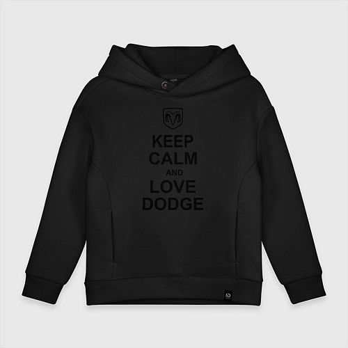 Детское худи оверсайз Keep Calm & Love Dodge / Черный – фото 1