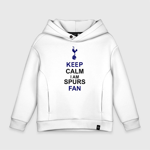 Детское худи оверсайз Keep Calm & Spurs fan / Белый – фото 1