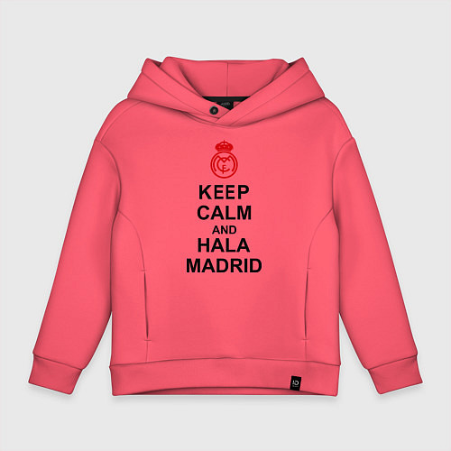 Детское худи оверсайз Keep Calm & Hala Madrid / Коралловый – фото 1