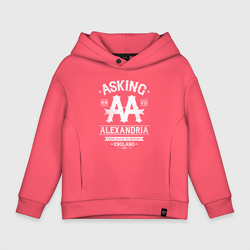 Детское худи оверсайз Asking Alexandria: England / Коралловый – фото 1