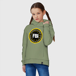 Толстовка оверсайз детская FBI Departament, цвет: авокадо — фото 2