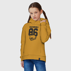 Толстовка оверсайз детская Toyota AE86 Hachiroku, цвет: горчичный — фото 2