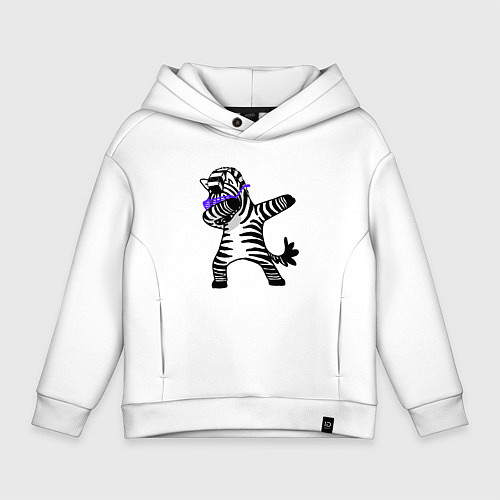 Детское худи оверсайз Zebra DAB / Белый – фото 1