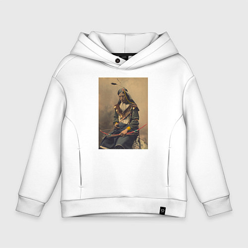Детское худи оверсайз Настоящий индеец / Белый – фото 1