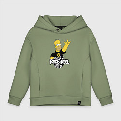 Толстовка оверсайз детская Rock n Roll, цвет: авокадо