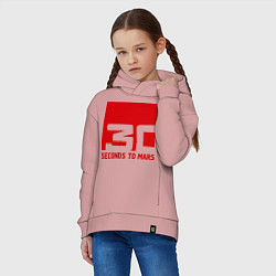 Толстовка оверсайз детская 30 seconds to mars, цвет: пыльно-розовый — фото 2