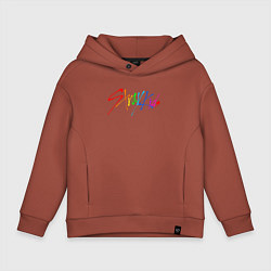 Толстовка оверсайз детская STRAY KIDS АВТОГРАФЫ, цвет: кирпичный