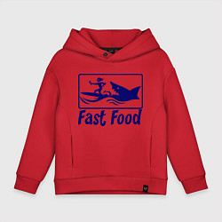 Детское худи оверсайз Shark fast food