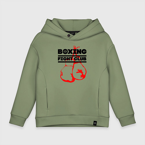 Детское худи оверсайз Boxing Fight club in Russia / Авокадо – фото 1