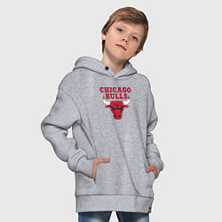 Толстовка оверсайз детская CHICAGO BULLS, цвет: меланж — фото 2