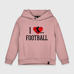 Толстовка оверсайз детская I love football, цвет: пыльно-розовый