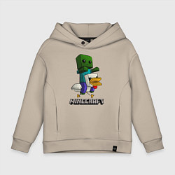 Толстовка оверсайз детская MINECRAFT, цвет: миндальный