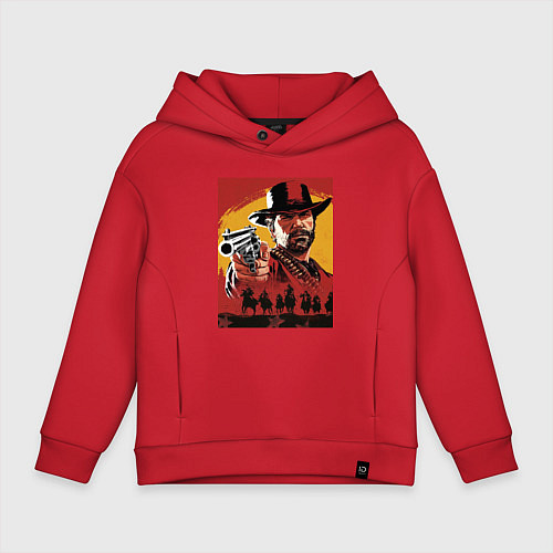 Детское худи оверсайз Red dead redemption 2 / Красный – фото 1