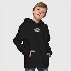 Толстовка оверсайз детская Audi Ауди, цвет: черный — фото 2