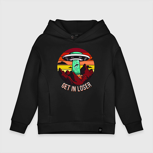 Детское худи оверсайз Get in loser / Черный – фото 1