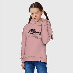 Толстовка оверсайз детская All a need is dinosaur, цвет: пыльно-розовый — фото 2