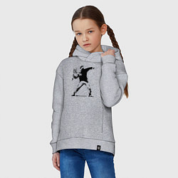 Толстовка оверсайз детская Banksy, цвет: меланж — фото 2