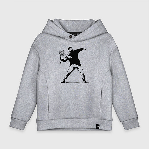 Детское худи оверсайз Banksy / Меланж – фото 1