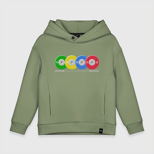 Детское худи оверсайз Тяжелая атлетика / Авокадо – фото 1
