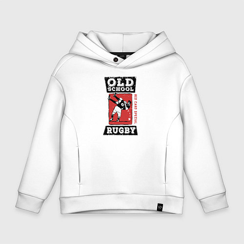 Детское худи оверсайз Old School Rugby / Белый – фото 1