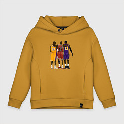 Толстовка оверсайз детская Kobe, Michael, LeBron, цвет: горчичный