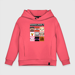 Толстовка оверсайз детская MINECRAFT, цвет: коралловый
