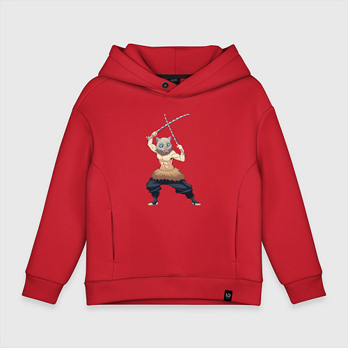 Детское худи оверсайз KIMETSU NO YAIBA / Красный – фото 1