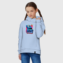 Толстовка оверсайз детская Retro game, цвет: мягкое небо — фото 2