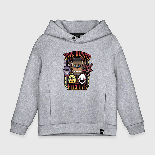 Детское худи оверсайз FIVE NIGHTS AT FREDDYS / Меланж – фото 1