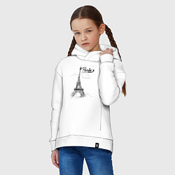 Толстовка оверсайз детская Париж, цвет: белый — фото 2